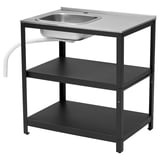GRILLSKÄR Sink unit, black/stainless steel outdoor, 33 7/8x24 "