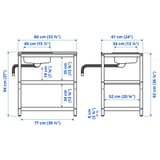 GRILLSKÄR Sink unit, black/stainless steel outdoor, 33 7/8x24 "