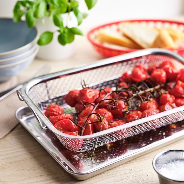 GRILLTIDER Barbecue basket, stainless steel, 13x7 1/2 "