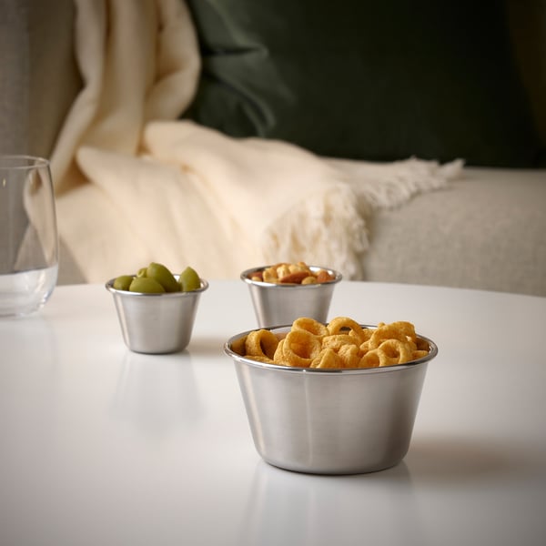 GRILLTIDER Serving bowl, stainless steel, 5 "