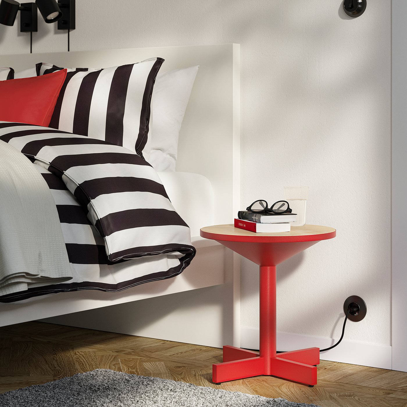 IKEA イケア　グリムサルボ　サイドテーブル　パイン材合板　レッド GRIMSARBO side table, pine plywood/bright red - IKEA
