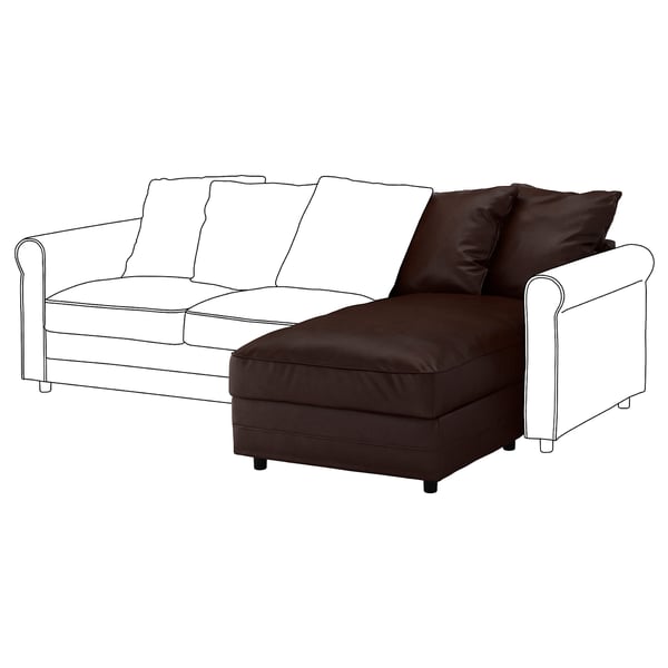 Gronlid Chaise Section Kimstad Dark Brown Ikea
