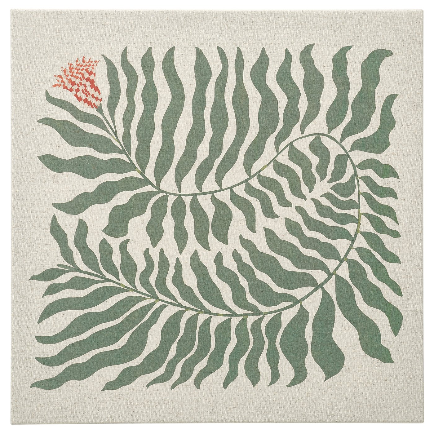 GRÖNMES picture, checkered flower, 22x22