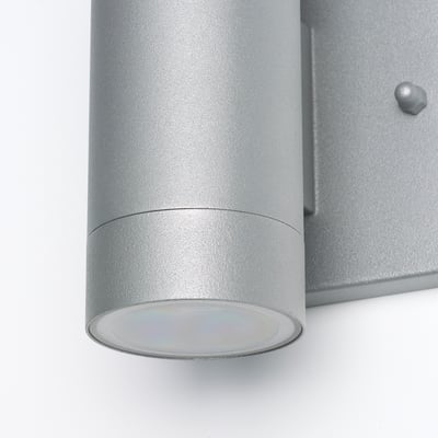 GRÖNSPRÖT Wall up/downlight, hardwired, outdoor aluminum color, 6 1/4 "