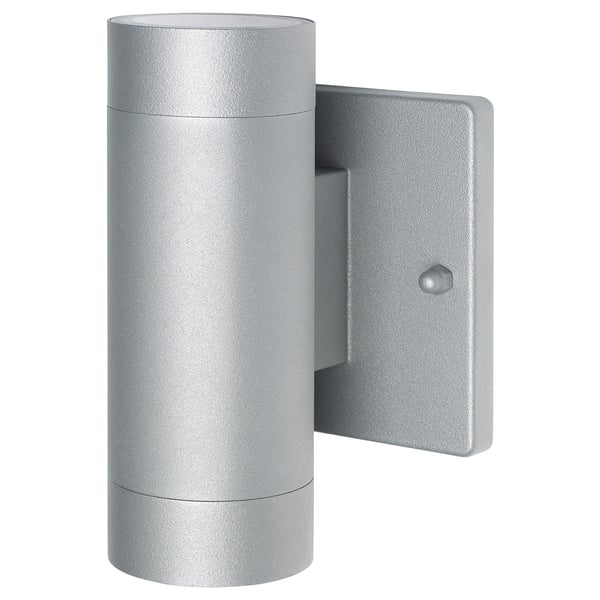GRÖNSPRÖT Wall up/downlight, hardwired, outdoor aluminum color, 6 1/4 "
