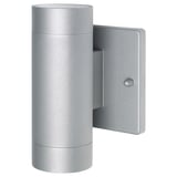 GRÖNSPRÖT Wall up/downlight, hardwired, outdoor aluminum color, 6 1/4 "