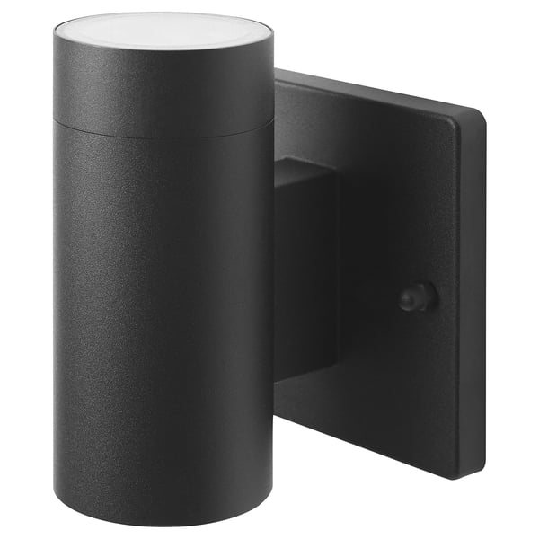 GRÖNSPRÖT Wall up/downlight, hardwired, outdoor black, 6 1/4 "
