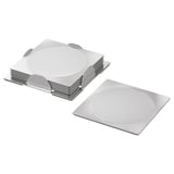 GROGGY Coaster, square/stainless steel, 3 1/8x3 1/8 "