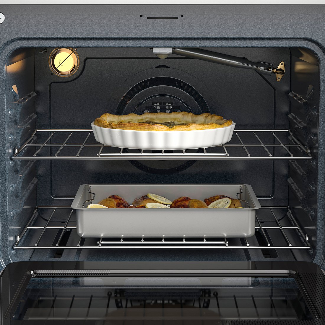 GRUNDLÄGGA Range with gas cooktop, Stainless steel IKEA