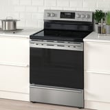 GRUNDLÄGGA Range with glass ceramic cooktop, Stainless steel