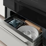 GRUNDLÄGGA Range with glass ceramic cooktop, Stainless steel