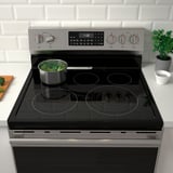 GRUNDLÄGGA Range with glass ceramic cooktop, Stainless steel