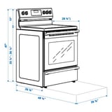 GRUNDLÄGGA Range with glass ceramic cooktop, Stainless steel