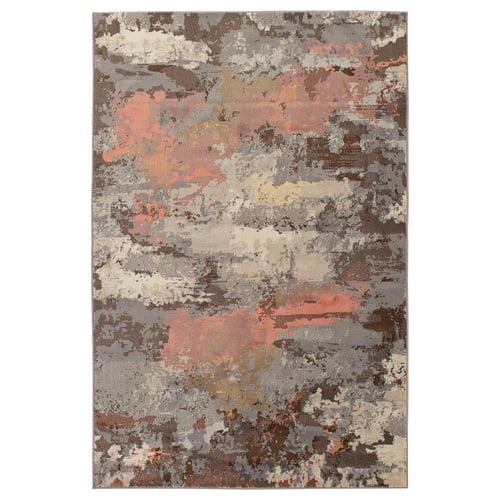 A GRUNDSKOLA rug, rectangular, multi-color with abstract design, made of polypropylene and jute.