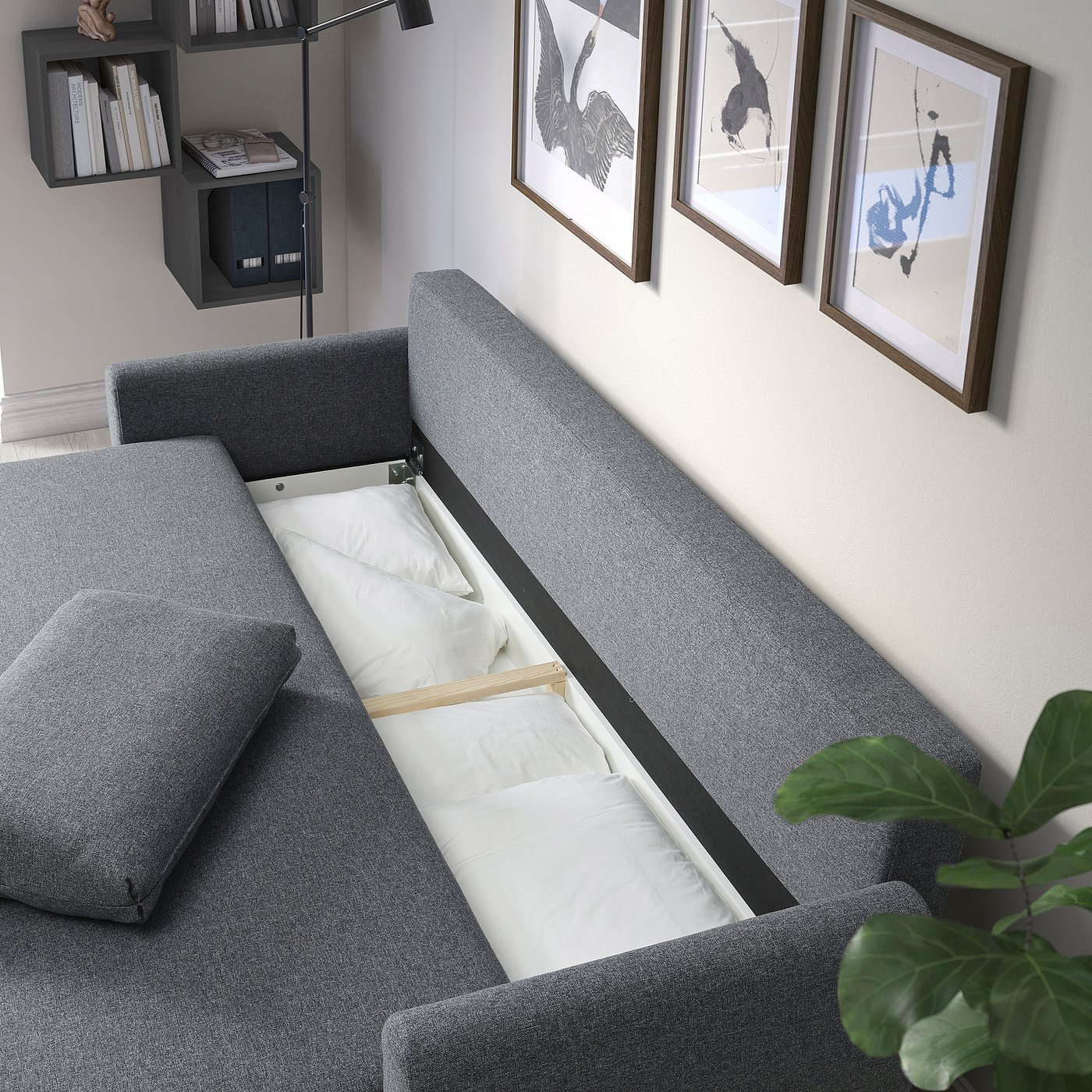 GRUNNARP Sleeper sofa - Gunnared medium gray