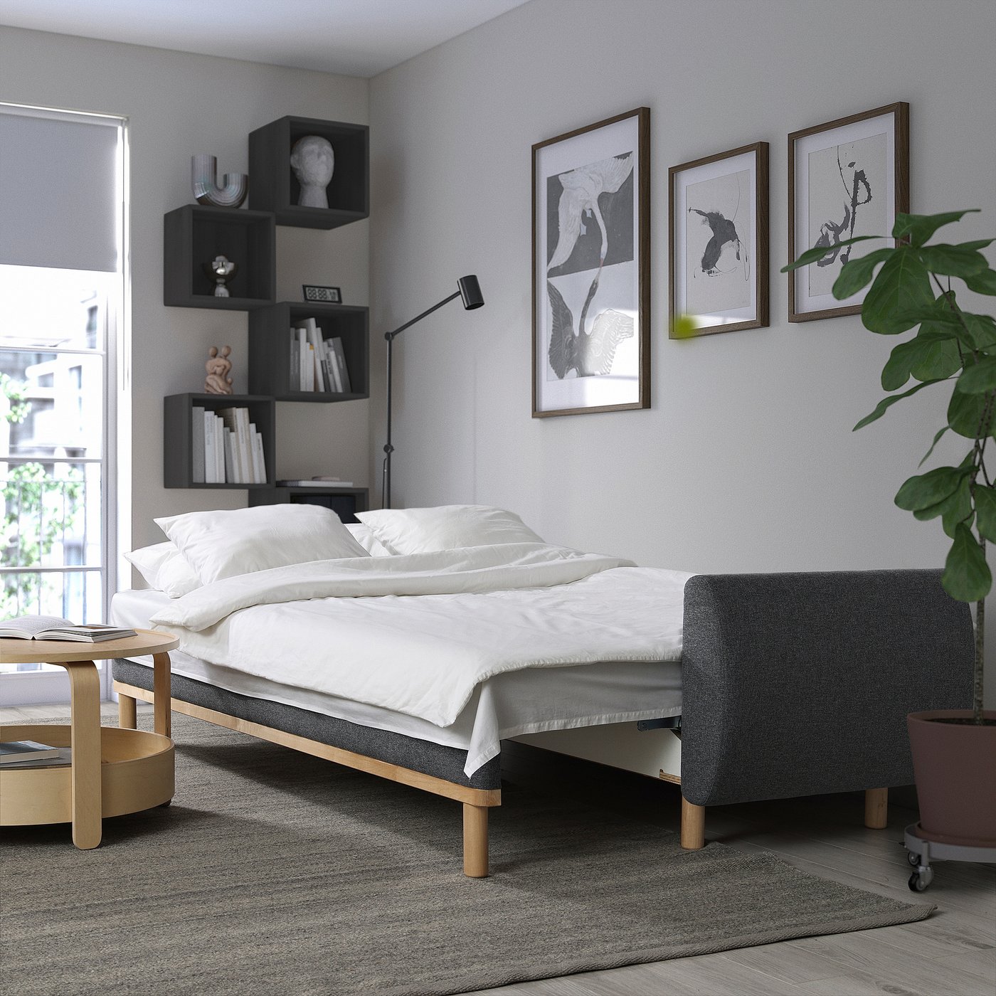 GRUNNARP Sleeper sofa - Gunnared medium gray