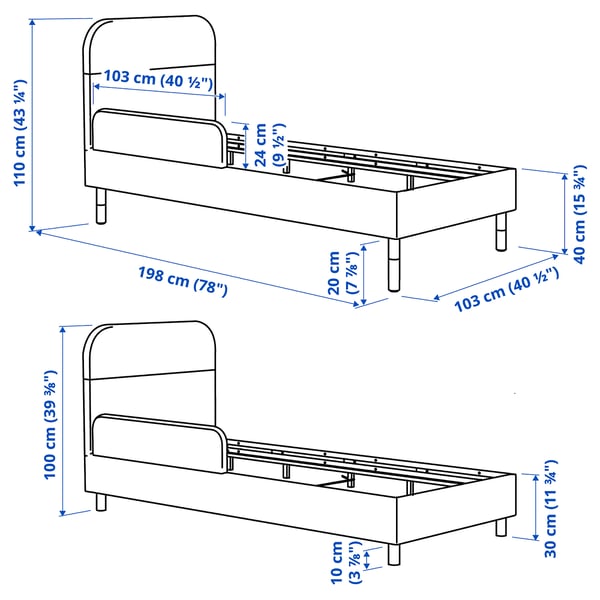 GRYSNA Upholstered bed frame, Twin
