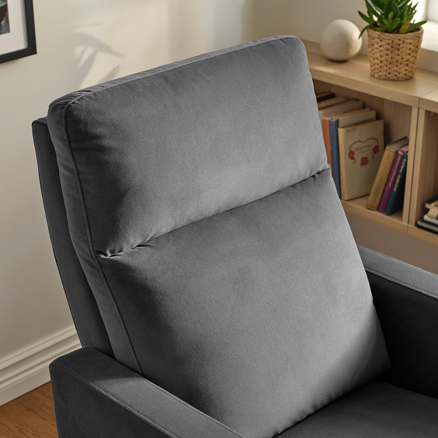 GRYTERYD recliner rocker armchair, Hakebo dark gray - IKEA