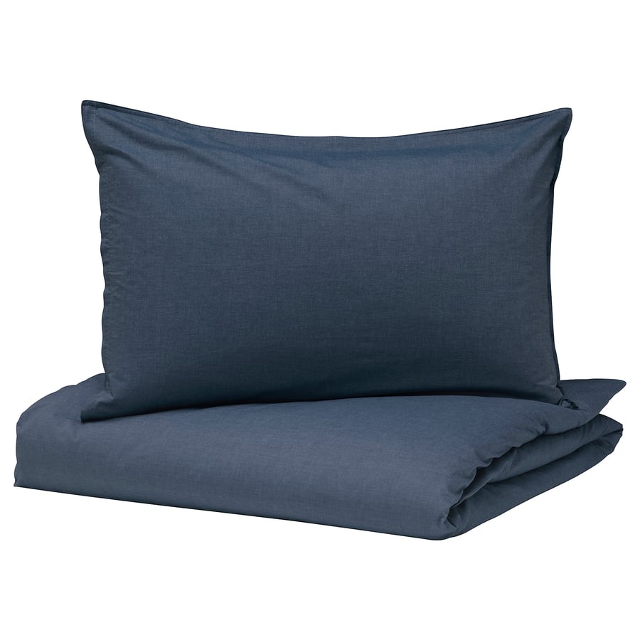 GULBJÖRK duvet cover and pillowcase(s), blue, King IKEA