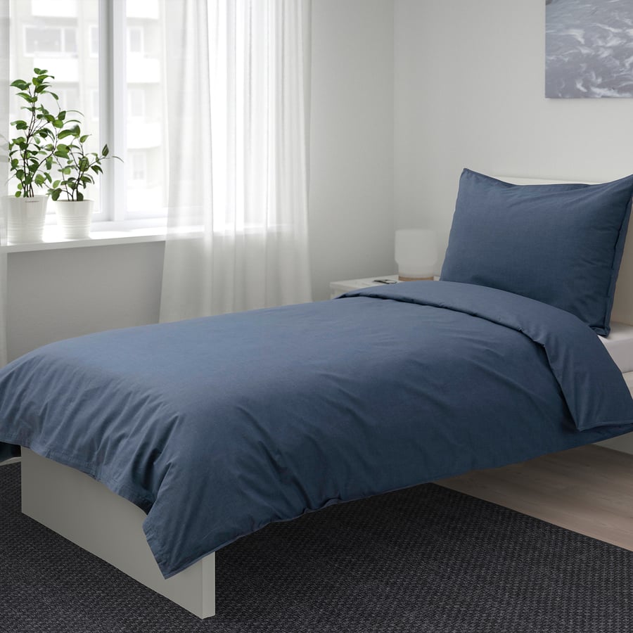 GULBJÖRK duvet cover and pillowcase(s), blue, Twin IKEA