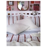 GULDAKLEJA Comforter set, red-brown/stripe, Full/Queen