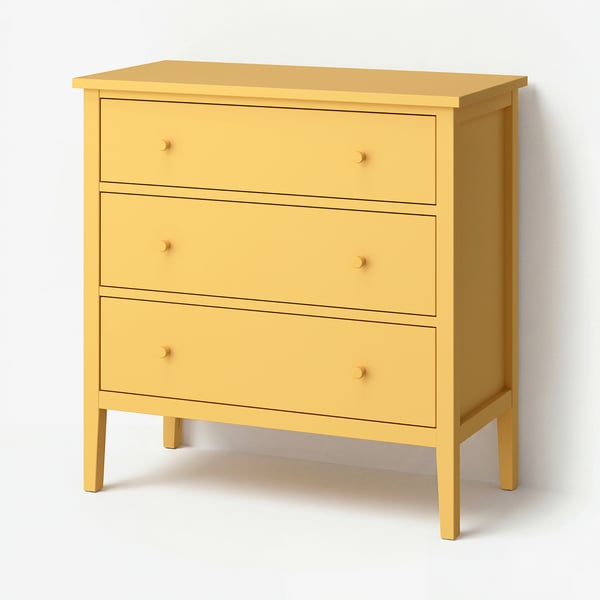 GULLABERG 3-drawer dresser, yellow, 39x18 7/8x39 3/8 "