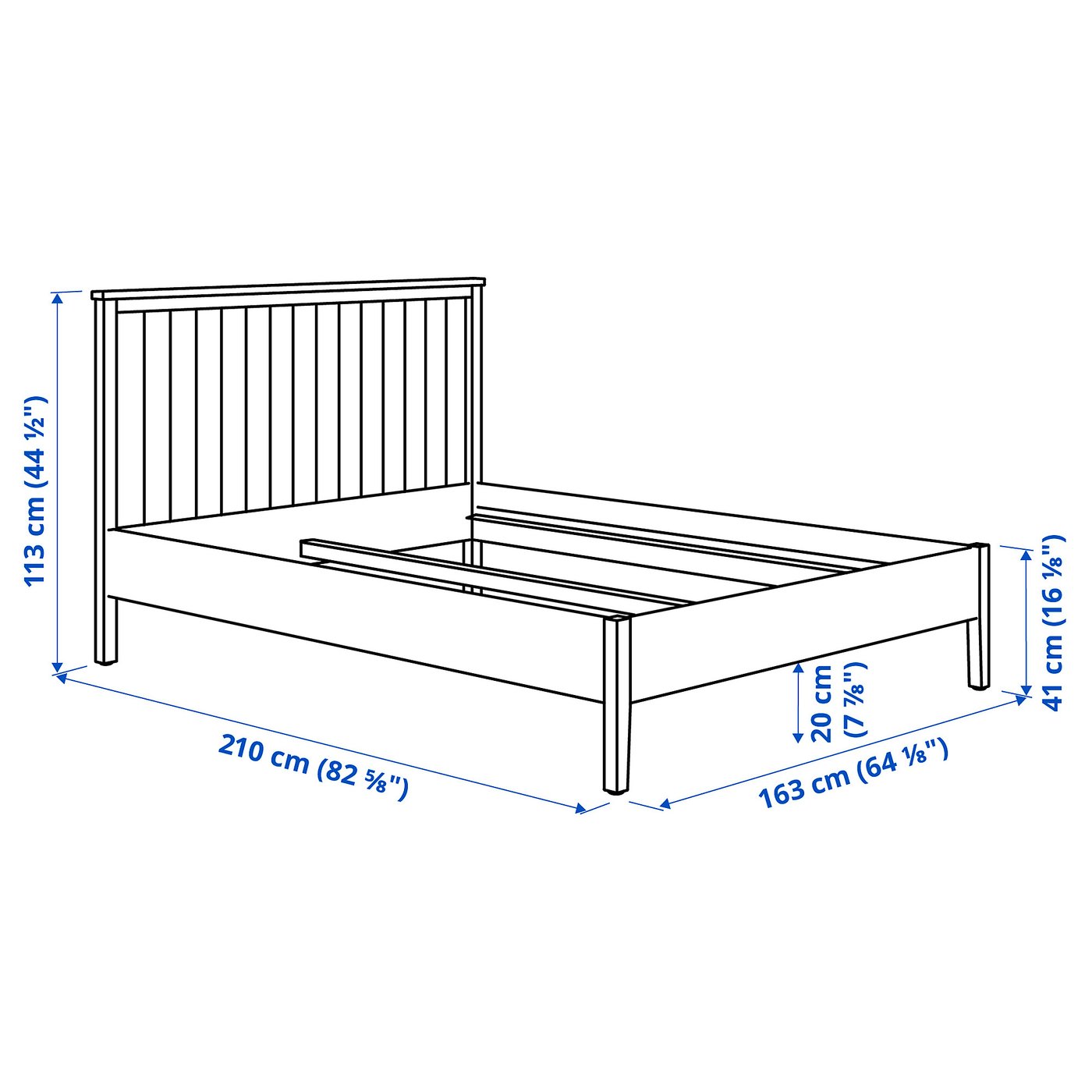 GULLABERG bed frame, gray, Queen - IKEA
