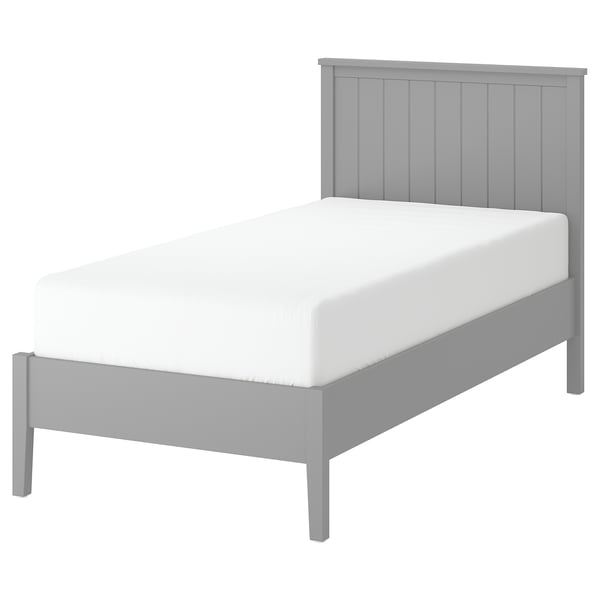 A GULLABERG bed in grey with a traditional headboard. It sturdy wooden legs and a scandinavian design.