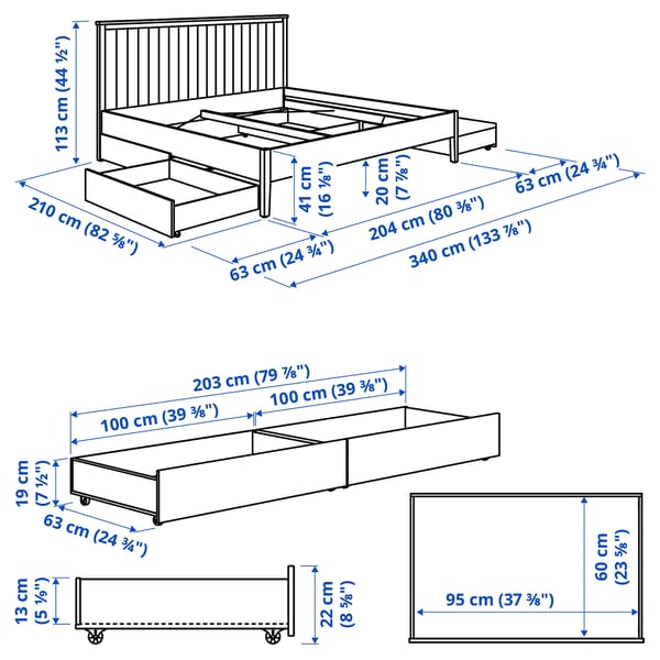 Illustration with measurements for the product: GULLABERG.