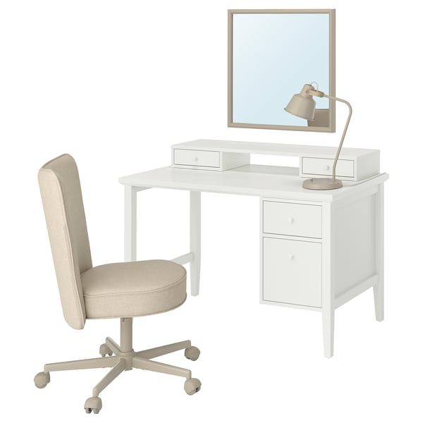 GULLABERG / BRYTNING Desk and chair, white/beige