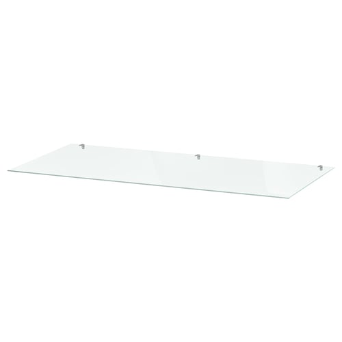 GULLABERG glass shelf, clear, rectangular, four supports.