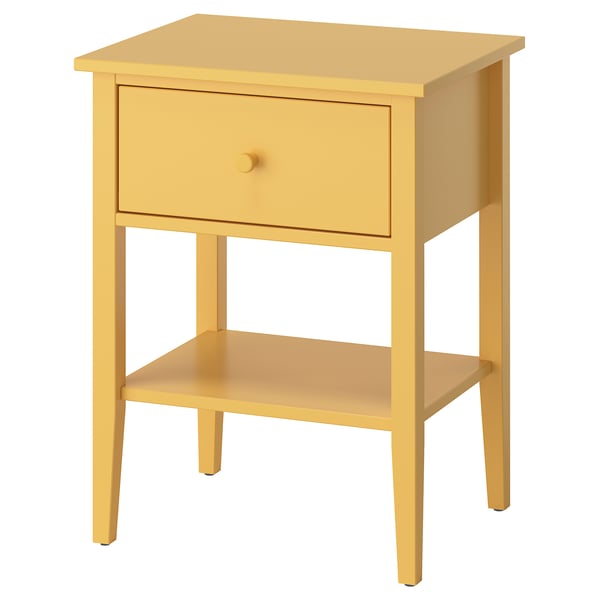 GULLABERG Nightstand, yellow/with 1 drawer with shelf, 20 7/8x16 7/8x27 1/8 "