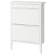 A white GULLABERG shoe cabinet with traditional design, featuring multiple compartments and drawers.