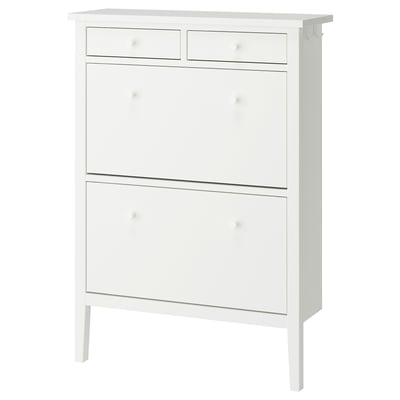 GULLABERG Shoe cabinet with 2 compartments, white, 34 5/8x11 3/4x48 "