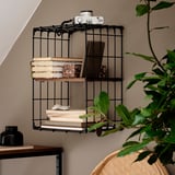 GULLHULT Wall shelf, black/pine antique, 11 3/4x15 3/4 "