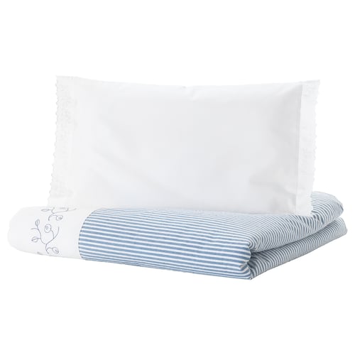 Gulsparv Comforter Cover 1 Pillowcase F Crib Stripe Blue 43x49 14x22 Ikea