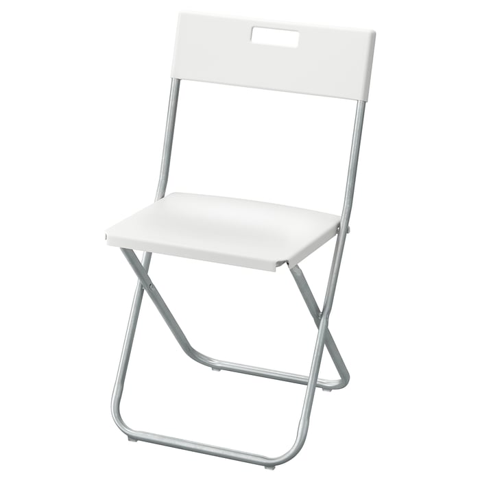 GUNDE Folding chair, white IKEA