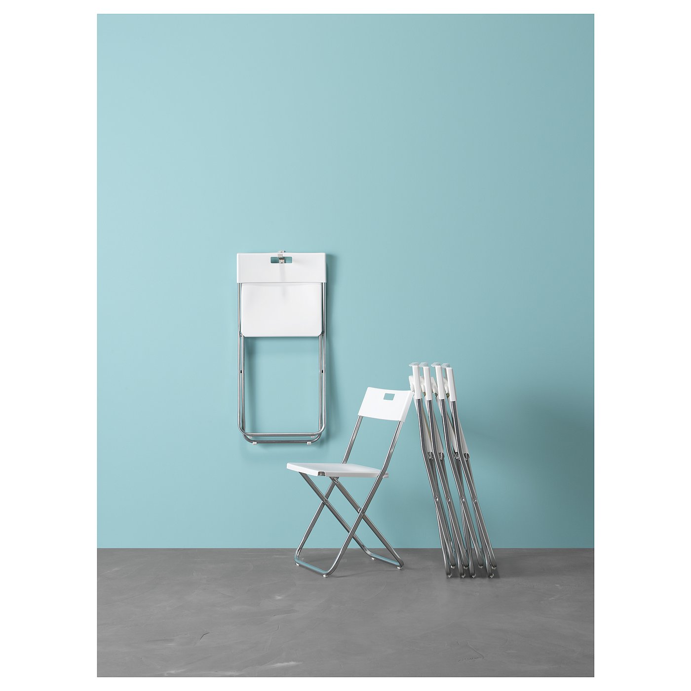 GUNDE Folding chair, white IKEA