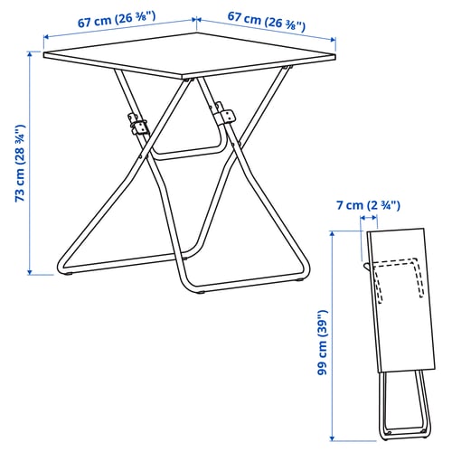 Illustration with measurements for the product: GUNDE.
