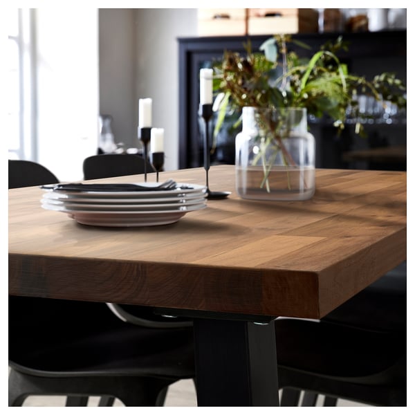 GUNNEBY table, walnut veneer, 783/4x311/2" IKEA