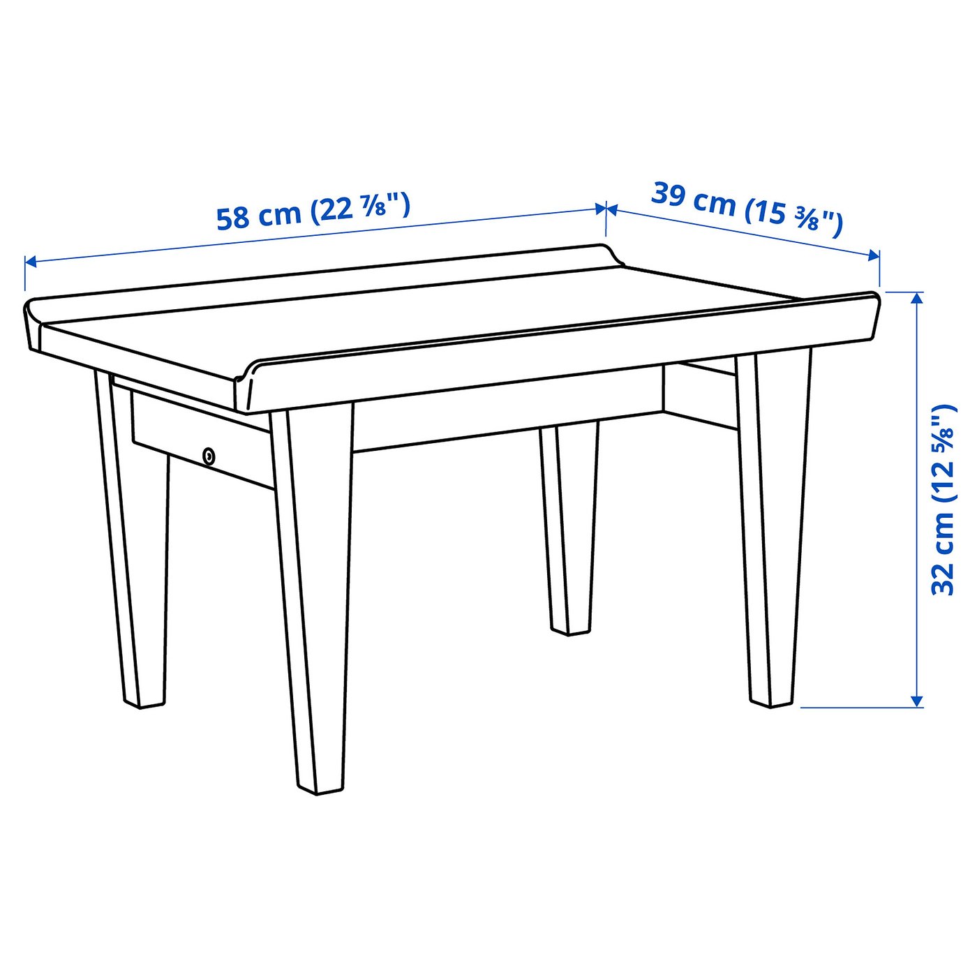 GUTTANE side table, oak, 227/8x153/8