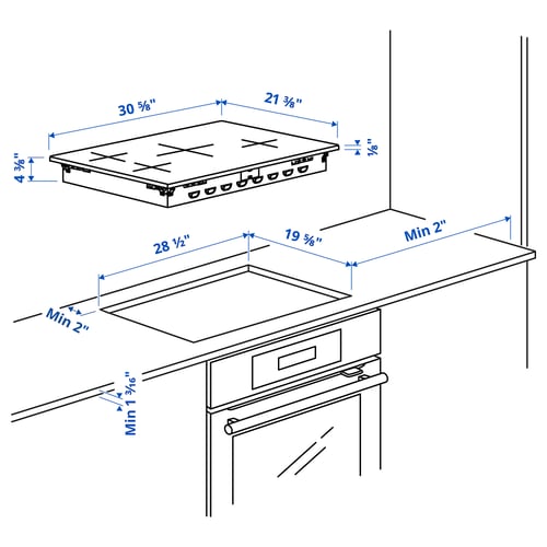 HACKSTAD induction cooktop, black, 30" IKEA