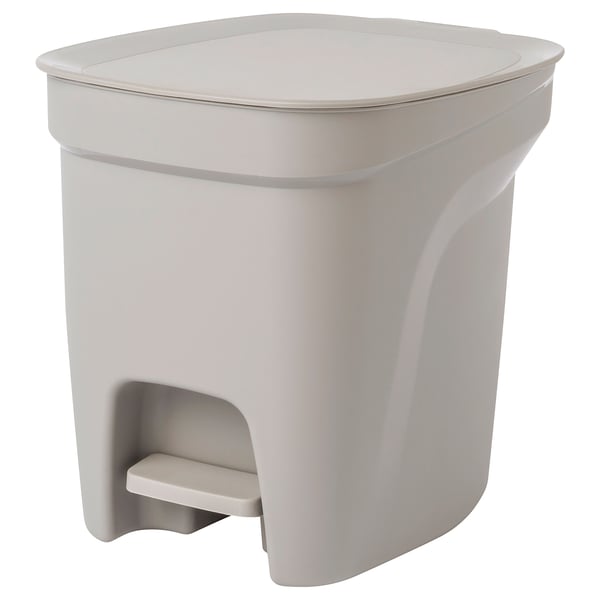 HÄCKSAX Step trash can, gray, 2 gallon