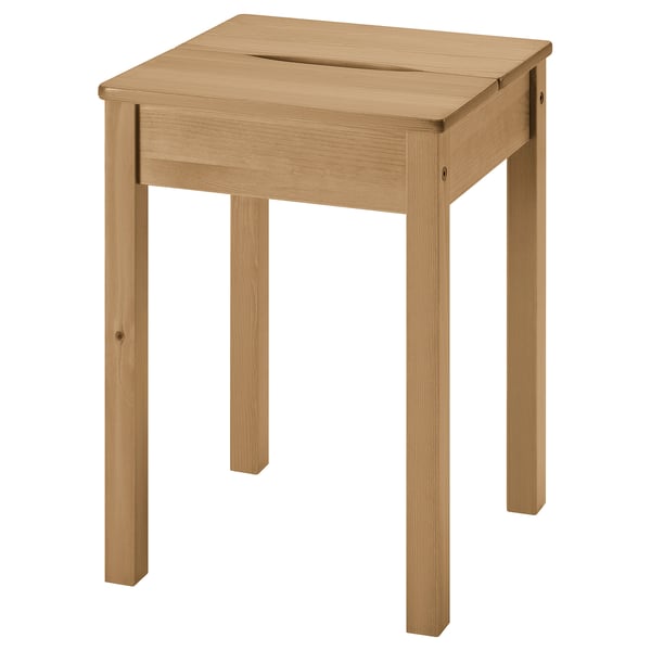 HÄGERNÄS stool, light brown, solid pine wood, rectangular, simple classic design.