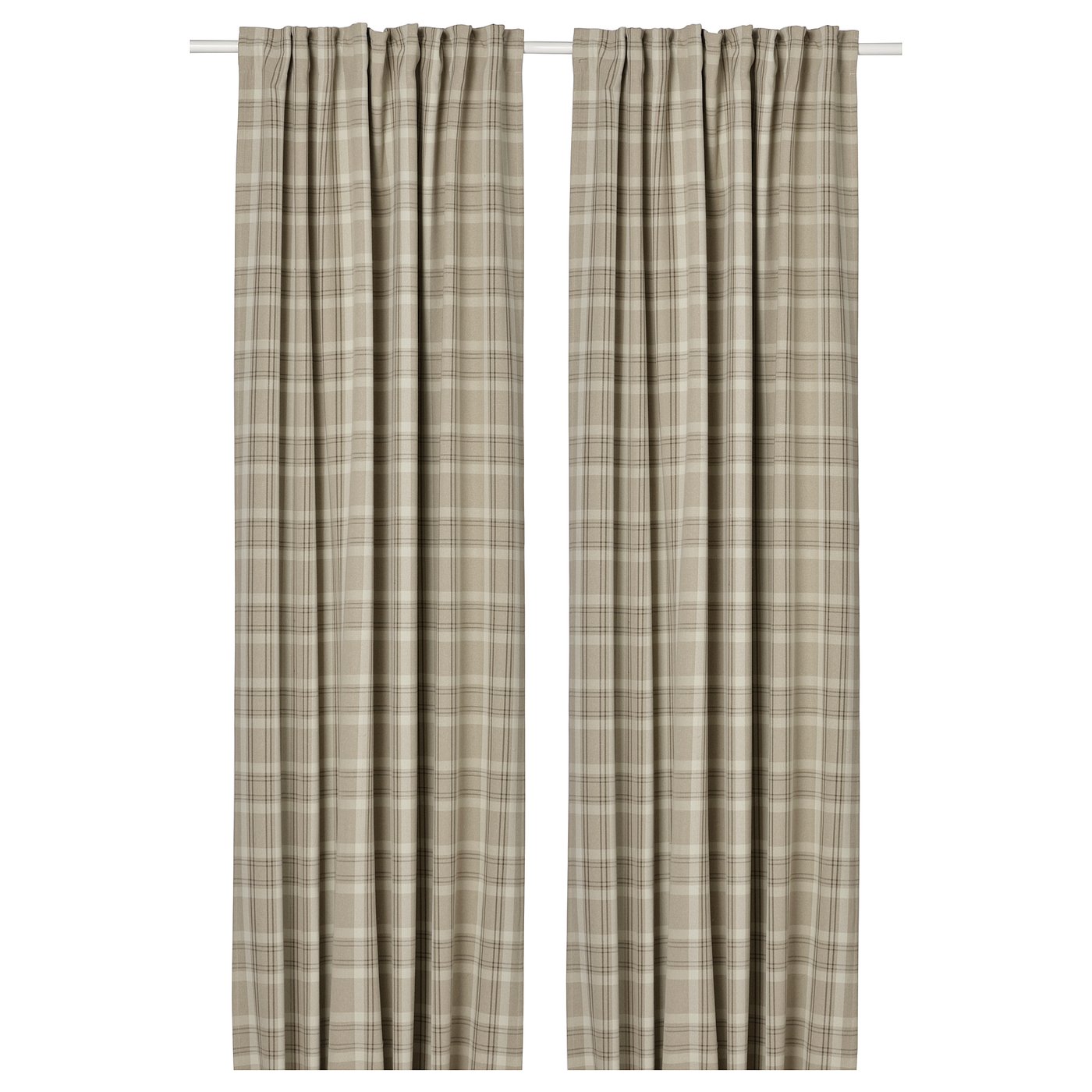 Room Darkening Curtains, 1 Pair, Beige/With Heading Tape
