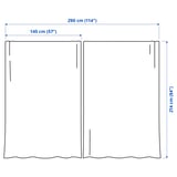 HÄGGVECKMAL Room darkening curtains, 1 pair, dark gray/with heading tape, 57x84 "