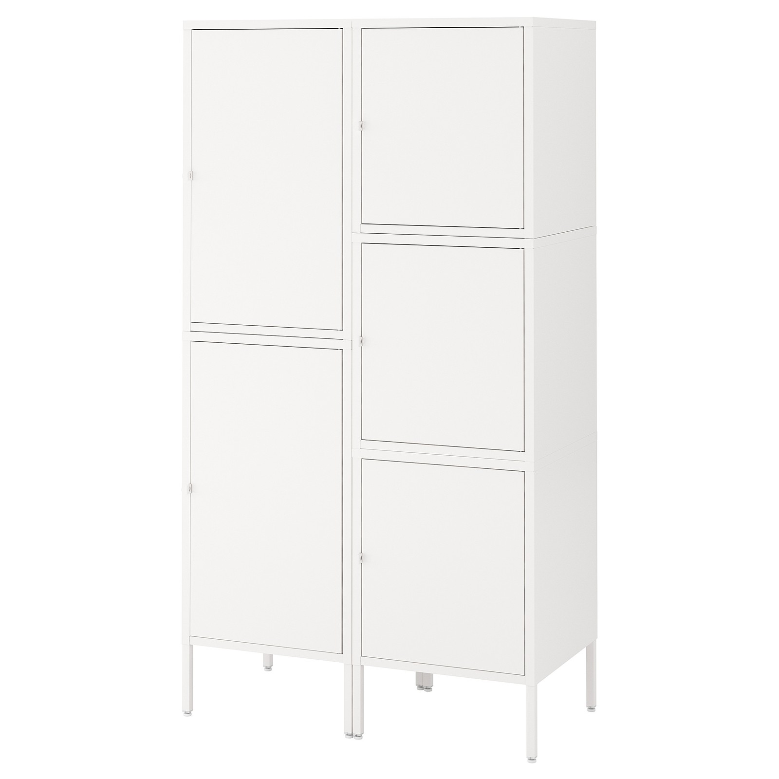 HÄLLAN Storage combination with doors, white, 35 3/8x18 1/2x65 3/4
