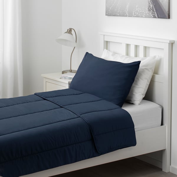 HÄLLESPRING Comforter set, dark blue cooler, Twin IKEA
