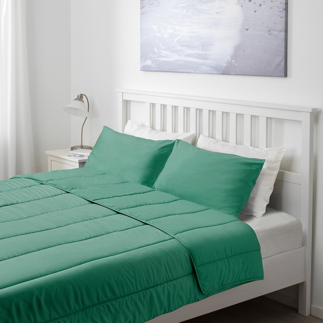 HÄLLESPRING Comforter set, green cooler, Full/Queen IKEA