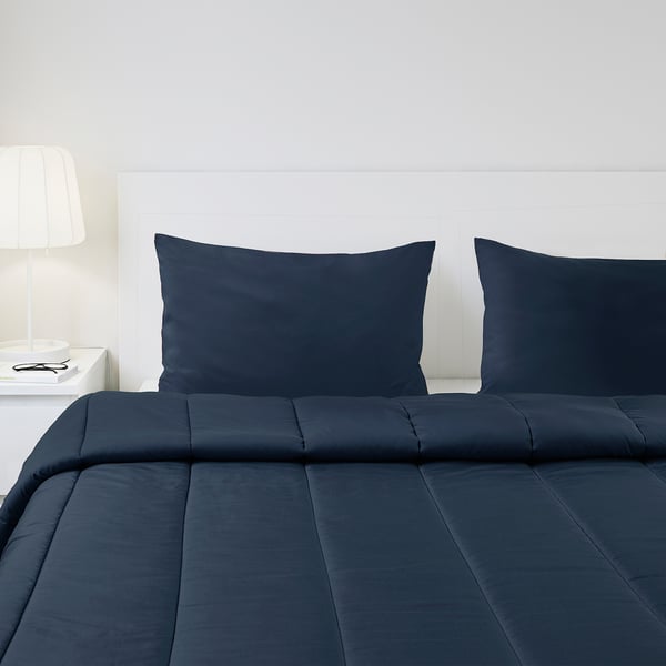 Hallespring Comforter Set Dark Blue Cooler Ikea
